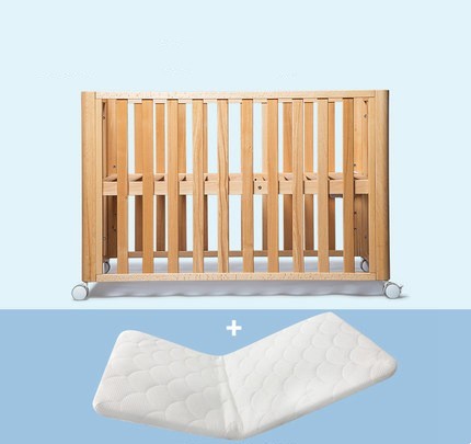 Beech Solid Wood Splicing Movable Multi-functional Crib - Image 8